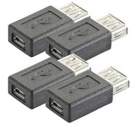 auvisio Lot de 4 adaptateurs USB 2.0 femelle vers micro USB B femelle