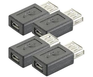 auvisio Lot de 4 adaptateurs USB 2.0 femelle vers micro USB B femelle