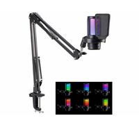 Auvisio Microphone à condensateur gaming USB RVB avec bras articulé