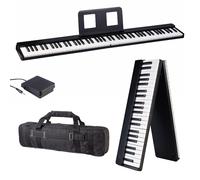 Auvisio Piano numérique pliable connecté avec pédale et 88 touches lumineuses