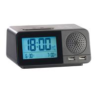 Auvisio Radio-réveil radio-piloté avec hygromètre / thermomètre / chargement USB
