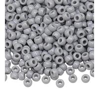 Auvoau Lot de 1 000 perles poney en plastique pour colliers, tresses, porte-clés, fabrication de bijoux - Gris - 9 mm