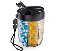 AUVON pilulier semainier 7 jours, Semainier Medicament Rond 6 Compartiments avec de Grands Espaces Séparés, Pillulier Semainier Matin et Soir Portable pour Vitamines, Huile de Poisson, Médicaments etc