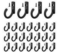 Auvotuis Lot de 100 petits crochets muraux simples avec vis pour clés, tasses, chapeaux, serviettes (noir)