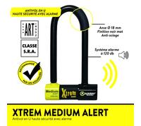 Antivol u auvray xtrem medium alert 85 x 250 mm (diam 18 mm alarme sonore 120 db