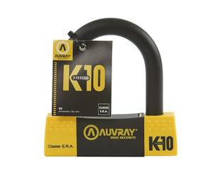 Auvray - Antivol U classe SRA pour moto et scooter - Haute sécurité - Double Système de vérouillage - Anse acier sémenté 18 mm - 3 clefs numérotées - 85 x 100 mm