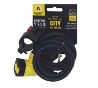 AUVRAY - Antivol vélo cable spirale - SPIRALE CITY D.12 en 180 CM + support SPL-18012-K MAT BLACK - Câble spirale haute résistance - Haute sécurité