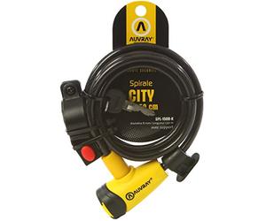 Auvray sPLK150AUV08 Cadenas pour bicyclettes, Longueur : 1500 mm-diamètre : 8 mm, Jaune