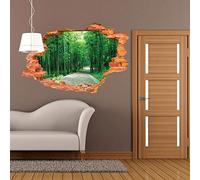 AUVS® 3D Amovibles Briser Le Mur Autocollant Vinyle Stickers Muraux/Mur Peintures, Art Autocollants Décorateur 8001D Green Forest (60x90cm)