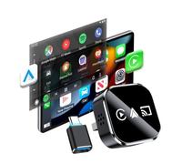 auvstar 2026 Amélioré,3 en 1 Mirror Link Projection Adaptateur CarPlay & Android Auto sans Fil，Type-C/USB pour iOS & Android 11+，avec Voitures équipées de CarPlay Filaire à partir de 2016 (iPhone)