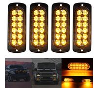 auvstar 4pcs 12-24V LED Stroboscopique Voiture Ampoule Led Voiture Orange Lumineux Feux éclairage Remorque Clignotant Strobe Lights Balise Clignotante de Sécurité Pour Voiture Utilitaire (jaune)