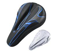 auvstar Vélo Selle Housse,Housse de Siège de Vélo en Gel,Silicone Coussin de Selle pour Vélo,Fait de Silicone et Éponge,Respirant,pour VTT de Montagne,Route,pour Hommes et Femmes (Bleu 02)
