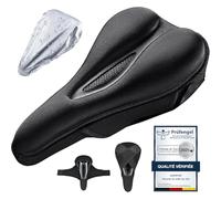auvstar Vélo Selle Housse,Housse de Siège de Vélo en Gel,Silicone Coussin de Selle pour Vélo,Fait de Silicone et Éponge,Respirant,pour VTT de Montagne,Vélo de Route,pour Hommes et Femmes (Noir)