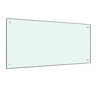 AUVYI - Pare-brise de cuisine en verre trempé - Dimensions : 100 x 50 cm - Blanc - Protection contre les éclaboussures pour cuisinière, verre de cuisine, pare-éclaboussures derrière la plaque de