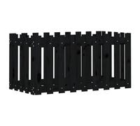 AUVYI Pot de fleurs en bois - Design clôture à lattes - Pot de fleurs - Jardinière décorative - Jardinière pour légumes - Durable et imputrescible - Pour meubles de jardin - Noir - 100 x 50 x 50 cm