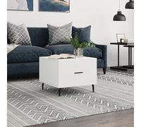 AUVYI Table Basse Blanc 50x50x40 cm Bois D'ingénierie Ensembles de Meubles de Salon Porte Revue Salon Tables Gigogne Meuble de Cuisine Bas Bout de Canapé étagère Basse