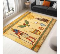 AUWUUA Afrique Egypte Ancienne Pharaon Vintage Tapis Salon 100x120cm Tribal Ethnique Hiéroglyphique Tapis Décoratif, Lavable Antidérapant pour Chambre, Chambre d'enfant, Bureau, Paillasson Entrée