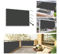 AUWUUA Brise Vue Balcon 0.75x5.2M Voile d'ombrage Rectangulaire, Toile Ombrage Exterieur Imperméable avec Protection Anti-UV pour Balcon,Terrasse, Jardin, Poulailler, Piscines, Anthracite