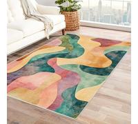 AUWUUA Coloré Tapis Vague Abstrait 60x180cm Lavable Tapis Salon Moderne Affligé, Rectangulaire Antidérapant à Poils Courts Moquette Chambre pour Chevet, Cuisine, Couloir, Paillasson Entree Décorer
