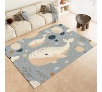 AUWUUA Dessin Animé Tapis Baleine 230x250cm Tapis Chambre Enfants Mignon Animaux et montgolfière Lavable Antidérapant Moquette Paillasson Intérieur pour Salon, Garçons Filles Ados Salle de Jeu