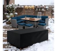 AUWUUA Housse de Table Jardin Rectangulaire 200x90x74cm/LxWxH Housse Salon de Jardin Exterieur Imperméable, 420D Tissu Oxford Couverture de Protection Meubles pour Tables, Chaise, Canapé, Noir