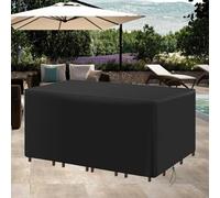 AUWUUA Housse Protection Salon de Jardin 185x90x110cm/LxWxH Housse Table de Jardin, Bache de Protection Exterieur Table, Imperméable Anti-UV Couverture De Meubles De Patio pour Chaises Canapés