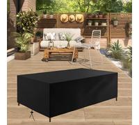 AUWUUA Housses Salon de Jardin Exterieur Imperméable 205x200x50cm/LxWxH 420D Oxford Bache De Protection Salon de Patio, Rectangulaire Couverture de Protection Meubles pour Table Chaise, Noir