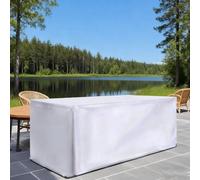 AUWUUA Housses Salon de Jardin Exterieur Imperméable, Housse Table de Jardin 100x60x75cm/LxWxH 420D Tissu Oxford Bache de Protection avec Boucle de Verrouillage pour Table Chaise Canapé, Argent