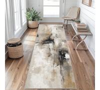 AUWUUA Lavable Tapis de Couloir, Style Moderne Abstrait, 120 x 170 cm, Aspect usé, Neutre Antidérapant Tapis à Poils Courts pour Entrée, Cuisine, Chambre, Salon, Paillasson. Extra Fin