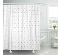 AUWUUA Rideau de Douche à Pois 92 x 214 cm (L x H), Anti-moisissure et imperméable, Style Minimaliste Moderne, en Polyester Lavable, avec Crochets, pour Baignoire.