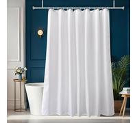 AUWUUA Rideau de Douche Blanc 70 x 160 cm (L x H), en Polyester imperméable uni, léger et de qualité hôtelière, avec Crochets.