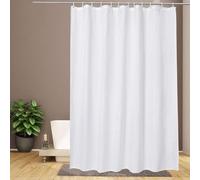 AUWUUA Rideau de Douche Blanc pour Salle de Bain, hôtel, 218 x 183 cm, en Polyester imperméable, Rideau ou Doublure de Douche, Couleur Unie, séparateur pour Baignoire, Toilettes, Porte de Placard
