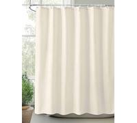 AUWUUA Rideau de Douche crème pour Salle de Bain 80 x 160 cm, Couleur Unie, Tissu Lavable, élégant, qualité hôtelière, Lavable, pour Baignoire, décoration avec 12 Crochets