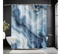 AUWUUA Rideau de Douche en marbre Bleu 280 x 200 cm, Motif Abstrait, Minimaliste et Moderne, pour Salle de Bain, Maison, hôtel, Baignoire, décoration, Accessoires de Bain imperméables