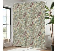 AUWUUA Rideau de Douche Floral 95 x 220 cm William Morris, Rideau de Salle de Bain à Fleurs Vintage, Rideaux de Baignoire en Tissu Polyester imperméable Abstrait botanique bohème pour hôtel