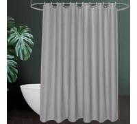 AUWUUA Rideau de Douche Gris Clair en Tissu, 70 x 160 cm (L x H), Couleur Unie, imperméable, pour Salle de Bain, Maison, Cabine de Douche, hôtel, Baignoire, avec Crochets.