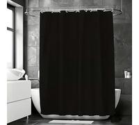 AUWUUA Rideau de Douche Noir, 105 x 160 cm (L x H), Couleur Unie, Style Minimaliste Moderne, imperméable, pour séparation de Salle de Bain, Baignoire, décoration d'hôtel, avec Crochets.