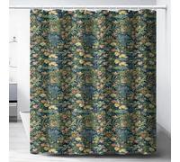 AUWUUA Rideau de Douche Style William Morris 100 x 203 cm, Motif Floral Vintage Vert, Motif Abstrait, Rideau de Salle de Bain, Style bohème, décoratif, pour Femmes et Filles