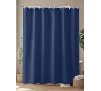 AUWUUA Rideau de douchebleu Marine 80 x 160 cm, Tissu Polyester de qualité hôtelière, imperméable, léger, séchage Rapide, œillets antirouille avec Crochets