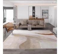 AUWUUA Tapis Abstrait Moderne 80x150cm Marron Beige, Tapis décoratif de Luxe européen pour Chambre, Salle à Manger, Cuisine, Couloir, Bureau, paillasson d'intérieur, Fin