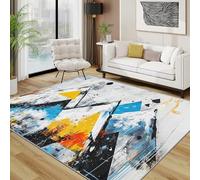 AUWUUA Tapis Antidérapant Graffiti Abstrait Moderne 130x210cm Hippie Street Culture Géométrique Peinture Paillasson Intérieur, Doux Lavable Tapis Décoration pour Salon Cuisine Entrée Salle à Manger