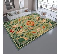 AUWUUA Tapis Boho Vintage Floral 60x120cm, Tapis Oriental à Poils Courts pour Chambre, Moquette antidérapant à Motifs Floraux et végétaux pour Couloir, Cuisine, entrée, Chambre, Salle à Manger