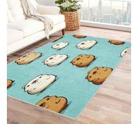 AUWUUA Tapis Capybara 150 x 250 cm, Motif Animal Mignon, Lavable, Doux, antidérapant, pour Chambre d'enfant, de Fille ou de garçon, idéal pour Salon, Salle de Classe ou Salle de Jeux, Vert