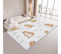 AUWUUA Tapis Capybara (180 x 230 cm), antidérapant, Doux, à Poils Courts et Lavable Tapis pour la Chambre d'enfants (Filles et garçons), Le Salon ou la Salle à Manger. Fin et léger.