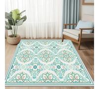 AUWUUA Tapis de Chambre Boho Floral Lavable 180x240cm Style Vintage antidérapant, Grand Tapis Salon, Doux et Ultra-Fin, idéal pour entrée, Cuisine, véranda, Studio de Yoga ou Chambre d'enfant.