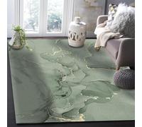 AUWUUA Tapis de Chambre Vert Sauge, marbre doré, Lignes dorées, Lavable, antidérapant, Texture Art Abstrait Moderne, pour Salon, Salle à Manger, Couloir, Cuisine, 120 x 200 cm