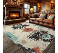AUWUUA Tapis de Couloir Southwestern Rugs 70 x 180 cm, Tapis de Couloir Abstrait Tribal aztèque amérindien Vieilli, Tapis Rustique Lavable antidérapant pour Salon, Chambre à Coucher, Cuisine