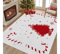 AUWUUA Tapis de Noël Grand Format, 150 x 250 cm, Motif Sapin de Noël Rouge, Lavable et antidérapant, idéal pour Le Salon, la Chambre, la Salle à Manger ou Le Bureau.