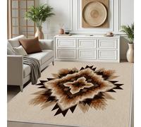 AUWUUA Tapis de Porte Aztec Navajo 50x100cm, Style rétro sud-Ouest américain, antidérapant et Lavable, idéal pour la Cuisine, la Salle de Bain, la Chambre et la Salle à Manger, Marron.