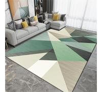 AUWUUA Tapis de Salon 120x190cm Moderne à Design Scandinavie, Géométrique Gris-Vert Tapis D'Entrée Interieur, Tapis Antidérapant à Poils Ras pour Chambre Adulte, Canapé, Salle à Manger et Bureau